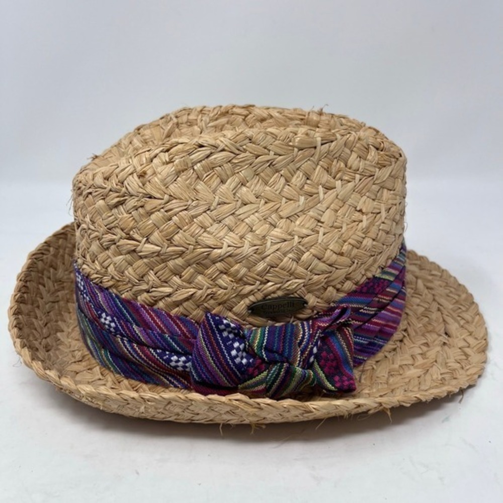 Cappelli Straworld Unisex One Size Rafia Hat‎ Colorful Band Resortwear Cabana